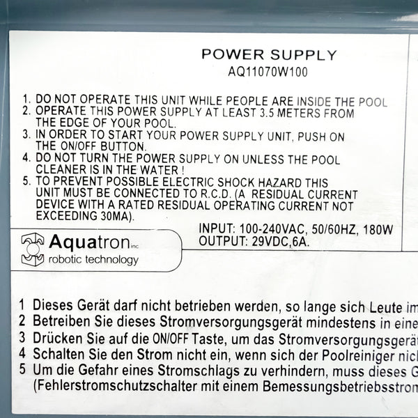 Power Supply for Aquabot / Aquatron Pool Robot AQ11071W100 - Refurbished