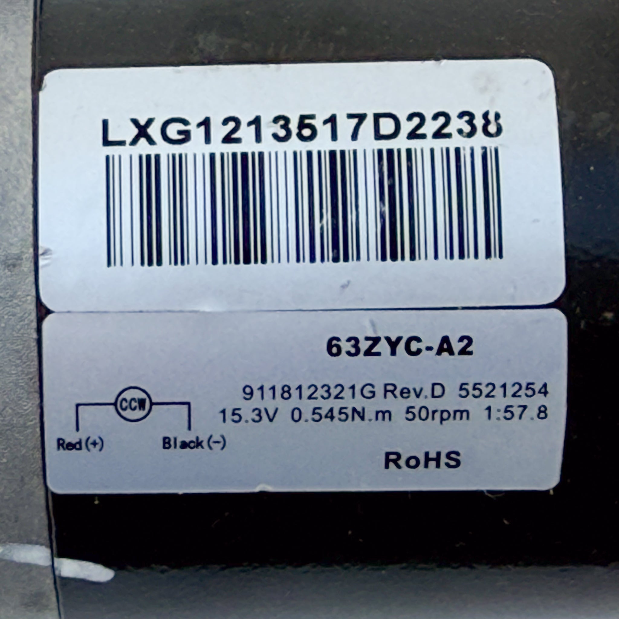 Motor de Tracción Robot Piscina Dolphin Maytronics 63ZYC-A2 (Rev.D) - Usado (Garantía 12 meses)