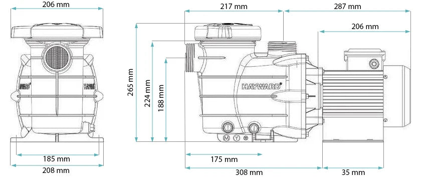 Bomba Hayward Powerline PL 0,5 HP - 81004, Monofásica, 0,5 Hp – 9,7 m3/h