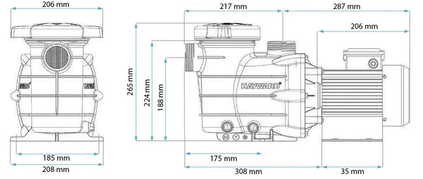 Bomba Hayward Powerline PL 0,5 HP - 81004, Monofásica, 0,5 Hp – 9,7 m3/h